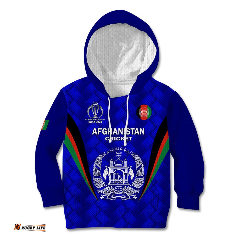 Personalised Afghanistan Cricket Kid Hoodie Go Champions World Cup