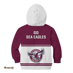 Sea Eagles Rugby Kid Hoodie Manly Warringah White Sporty Style