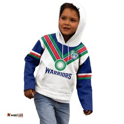 Personalised Warriors Rugby Kid Hoodie New Zealand Sporty White Style