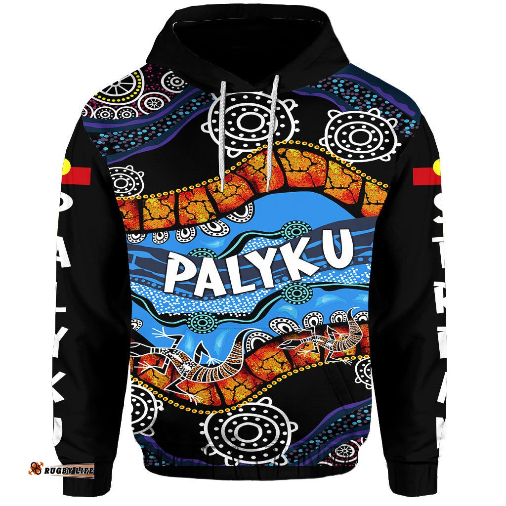 Palyku Indigenous Zip Up And Pullover Hoodie KID Nullagine Stream Blue Wave Corunna Downs