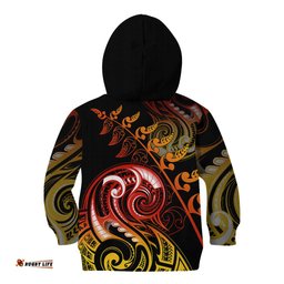 New Zealand Kid Hoodie Aotearoa Manaia Maori Fern Tattoo Arty