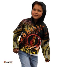 New Zealand Kid Hoodie Aotearoa Manaia Maori Fern Tattoo Arty