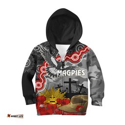 Magpies Football ANZAC Hoodie KID Aboriginal Mix Slouch Hat