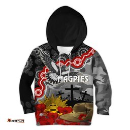Magpies Football ANZAC Hoodie KID Aboriginal Mix Slouch Hat