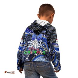 Merry Christmas Bulldogs Kid Hoodie Aboriginal Santa Rugby Mascot Canterbury Bankstown