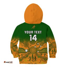 Personalised Australia Rugby Kid Hoodie Go Wallaroos Pacific Indigenous Version