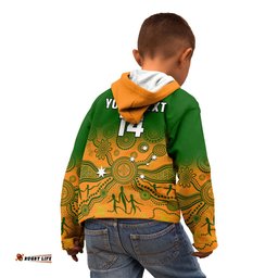 Personalised Australia Rugby Kid Hoodie Go Wallaroos Pacific Indigenous Version