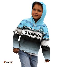Cronulla Sutherland Sharks Rugby Kid Hoodie Simple Style