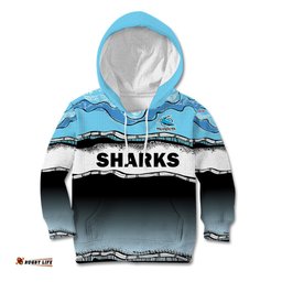 Cronulla Sutherland Sharks Rugby Kid Hoodie Simple Style