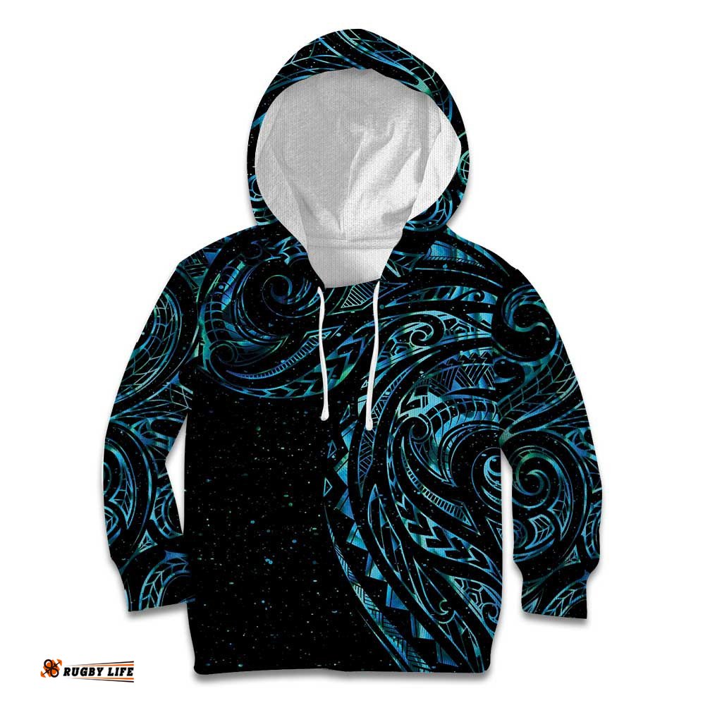 New Zealand Tribal Tattoo Kid Hoodie With Matariki Art