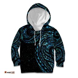 New Zealand Tribal Tattoo Kid Hoodie With Matariki Art