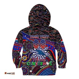 Merry Christmas AFL Adelaide Crows Kid Hoodie Aboriginal Santa Football Mascot