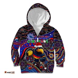 Merry Christmas AFL Adelaide Crows Kid Hoodie Aboriginal Santa Football Mascot