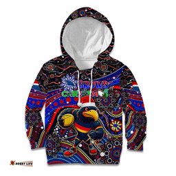 Merry Christmas AFL Adelaide Crows Kid Hoodie Aboriginal Santa Football Mascot
