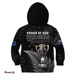 New Zealand Rugby Hoodie KID Black Fern Proud Champions RWC