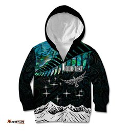 Personalised Maori New Year Kid Hoodie Matariki Mix Paua Shell