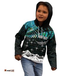 Personalised Maori New Year Kid Hoodie Matariki Mix Paua Shell