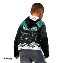 Personalised Maori New Year Kid Hoodie Matariki Mix Paua Shell