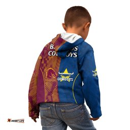 NRL Cowboys and Broncos Kid Hoodie Sporty Style