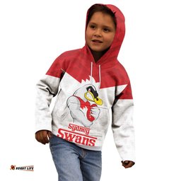 AFL Sydney Custom Kid Hoodie with Swans Mascot Simple Style