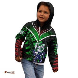 Personalised New Zealand Rugby Silver Fern Kid Hoodie The Maori Warriors