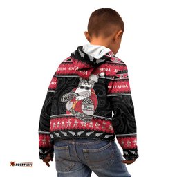 New Zealand Santa Tiki Christmas Kid Hoodie Meri Kirihimete