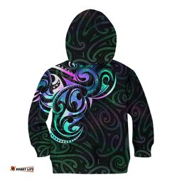 Matariki New Zealand Kid Hoodie Maori New Year Galaxy Sky Green