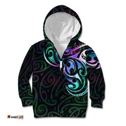 Matariki New Zealand Kid Hoodie Maori New Year Galaxy Sky Green