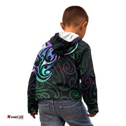 Matariki New Zealand Kid Hoodie Maori New Year Galaxy Sky Green