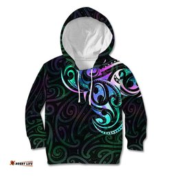 Matariki New Zealand Kid Hoodie Maori New Year Galaxy Sky Green