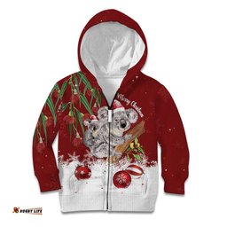 Personalised Aussie Christmas Kid Hoodie Mom & Baby Koala