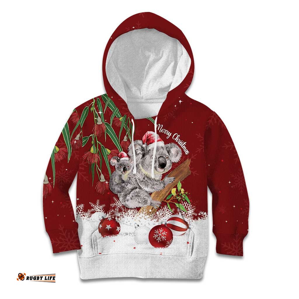 Personalised Aussie Christmas Kid Hoodie Mom & Baby Koala