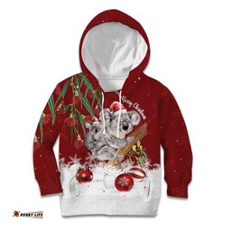 Personalised Aussie Christmas Kid Hoodie Mom & Baby Koala