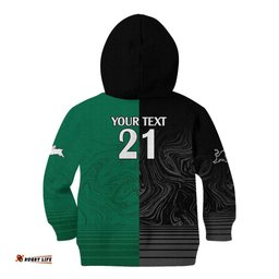 Custom Rabbitohs Panthers Kid Hoodie NRL Tribal Half Style