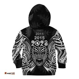 New Zealand Rugby Kid Hoodie World Cup Aotearoa Haka Face