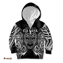 New Zealand Rugby Kid Hoodie World Cup Aotearoa Haka Face