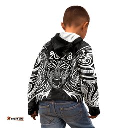 New Zealand Rugby Kid Hoodie World Cup Aotearoa Haka Face
