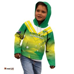 Custom Australia Rugby Kid Hoodie 2024 Kangaroos Gradient Sporty Style