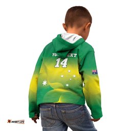 Custom Australia Rugby Kid Hoodie 2024 Kangaroos Gradient Sporty Style