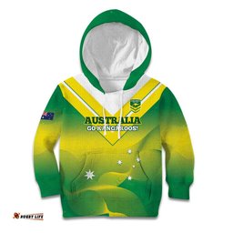 Custom Australia Rugby Kid Hoodie 2024 Kangaroos Gradient Sporty Style
