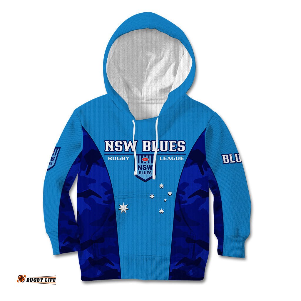 NSW Rugby Kid Hoodie Go Blues Camouflage Sporty Style