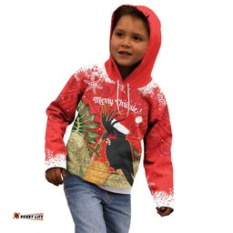 Personalised Palm Cockatoo Australia Christmas Kid Hoodie Merry Chrissie Banksia Flowers