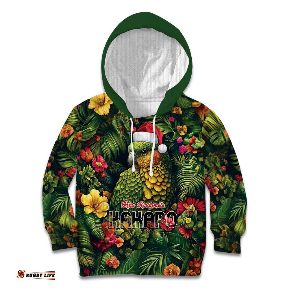 Meri Kirihimete Kakapo Kid Hoodie New Zealand Christmas with Tropical Vibe