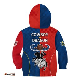NRL Cowboys Combine Dragon Rugby Kid Hoodie Sporty Style