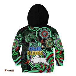 NAIDOC Rabbitohs Rugby Kid Hoodie The Bunnies Indigenous Tribal