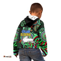NAIDOC Rabbitohs Rugby Kid Hoodie The Bunnies Indigenous Tribal