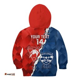 Custom Swans And Cats Football Kid Hoodie 2024 Together Dynamic Version