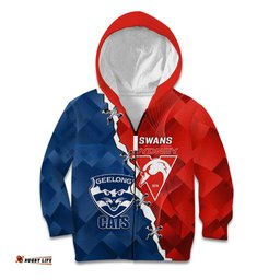 Custom Swans And Cats Football Kid Hoodie 2024 Together Dynamic Version