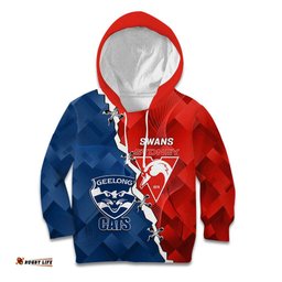 Custom Swans And Cats Football Kid Hoodie 2024 Together Dynamic Version