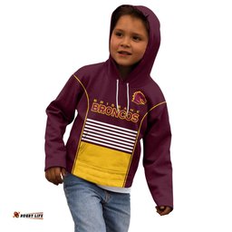 Custom Text And Number Broncos Rugby Kid Hoodie Sporty Style Maroon Version
